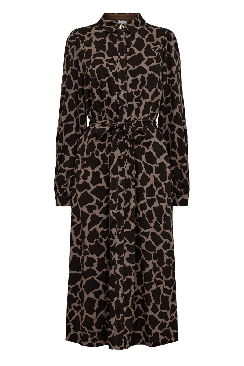 Nümph - Lang Kjole - Hana Shirt Dress - Black Coffee