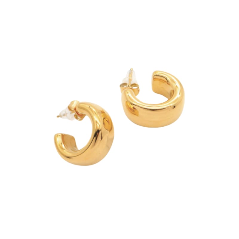 Basic Wide Hoop Øreringe i Guld - Hurtig Levering