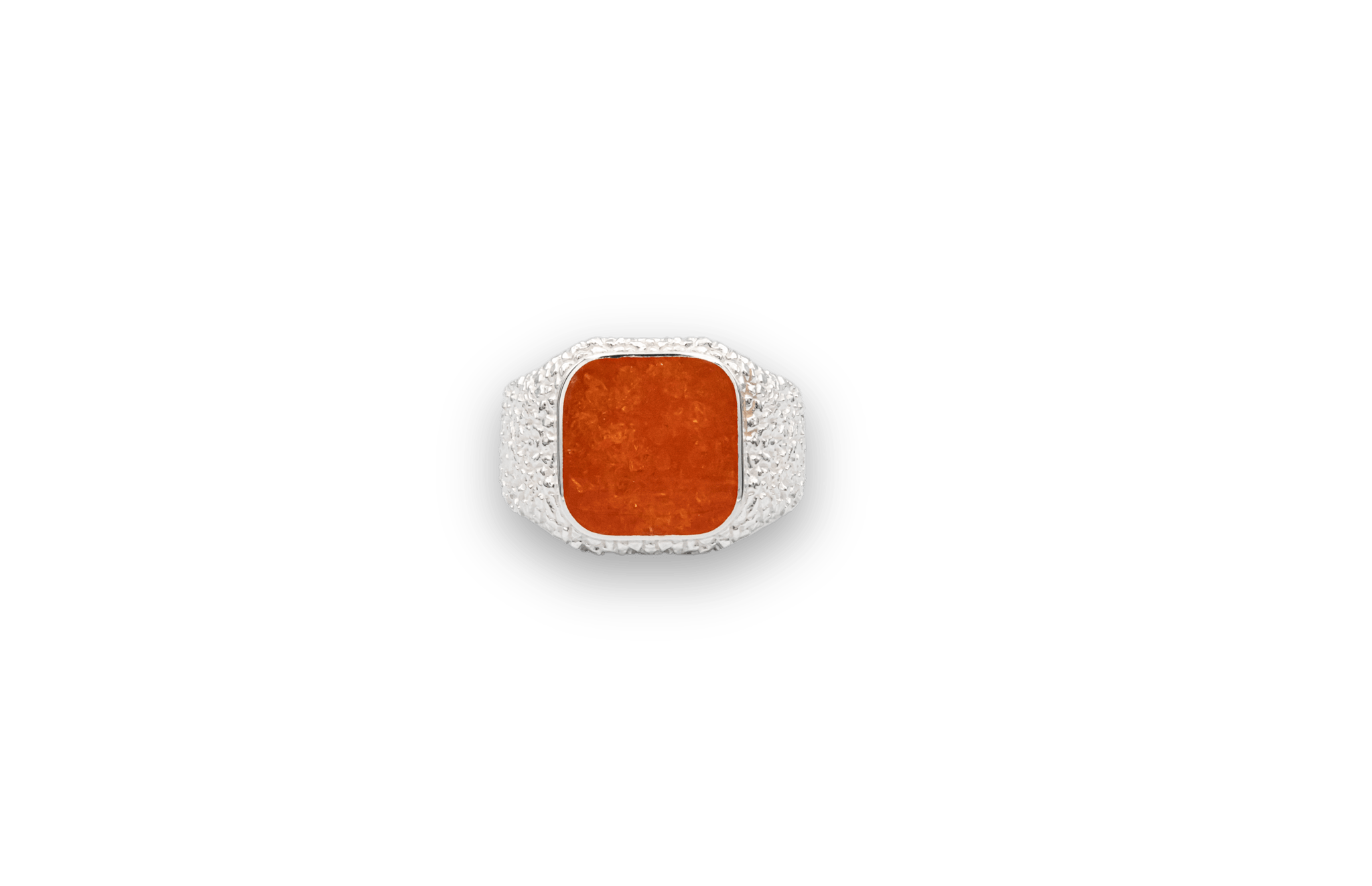 Ix Crunchy Cushion Ring i Sølv med Amber Emalje