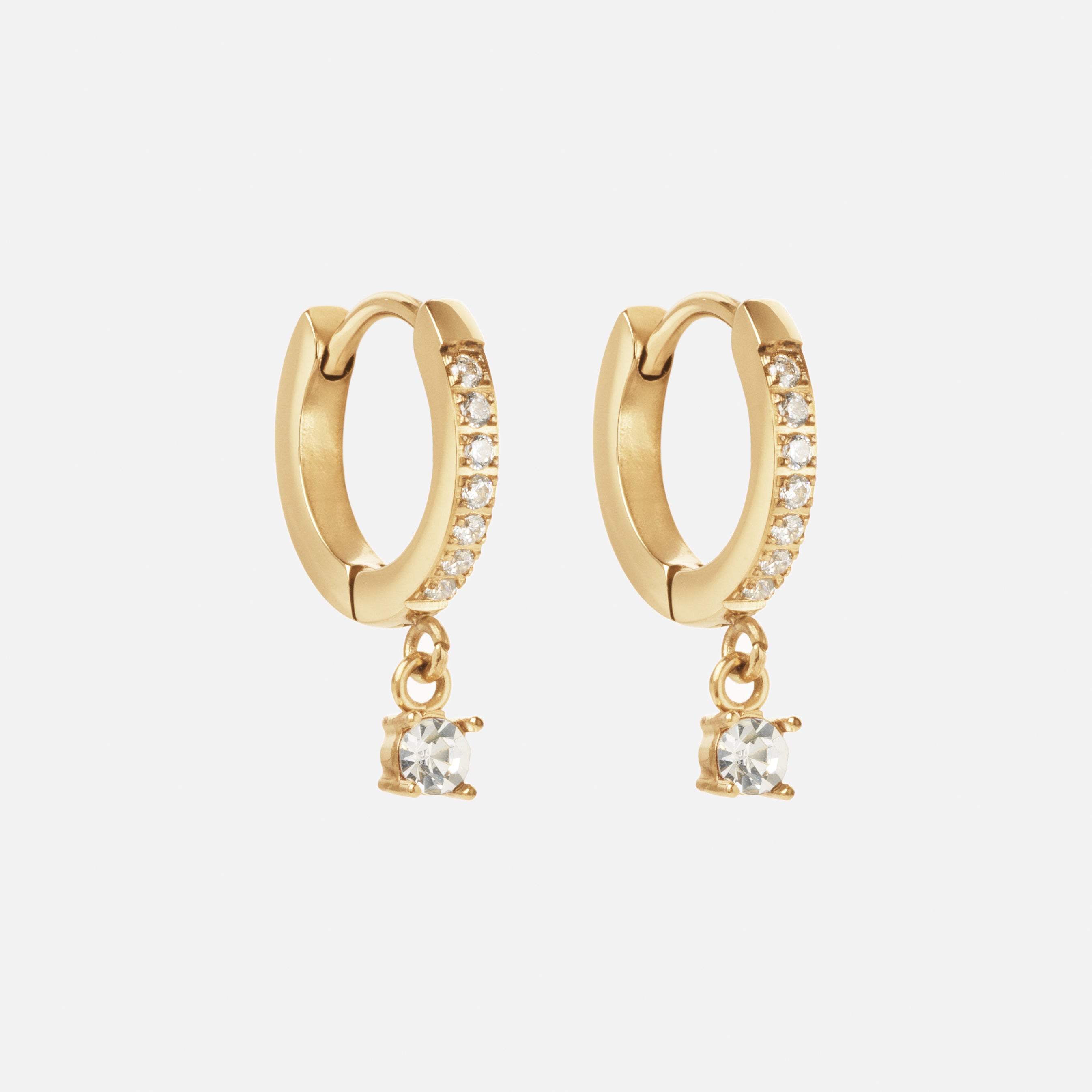 Zirkon Drops Øreringe - Elegant 18k Guldbelægning