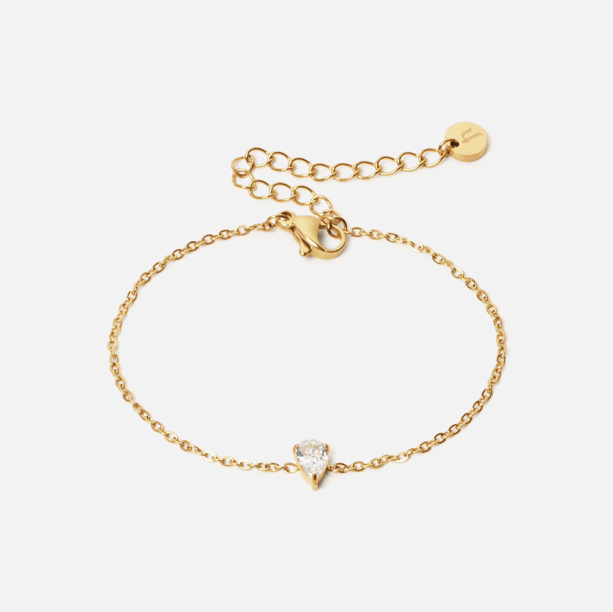 Isdråbe Zirkon Armbånd i 18k Guldbelægning - Eksklusiv Elegance