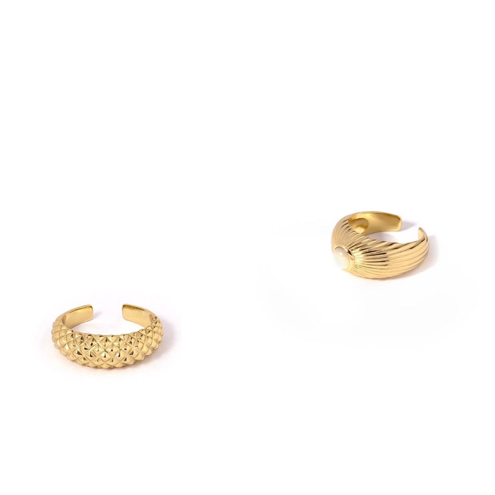 Fingerring Cuff 2 Pak - Raywea - Onesize - 18 Karat Forgyldt Sterling Sølv - Spar 100 Kr