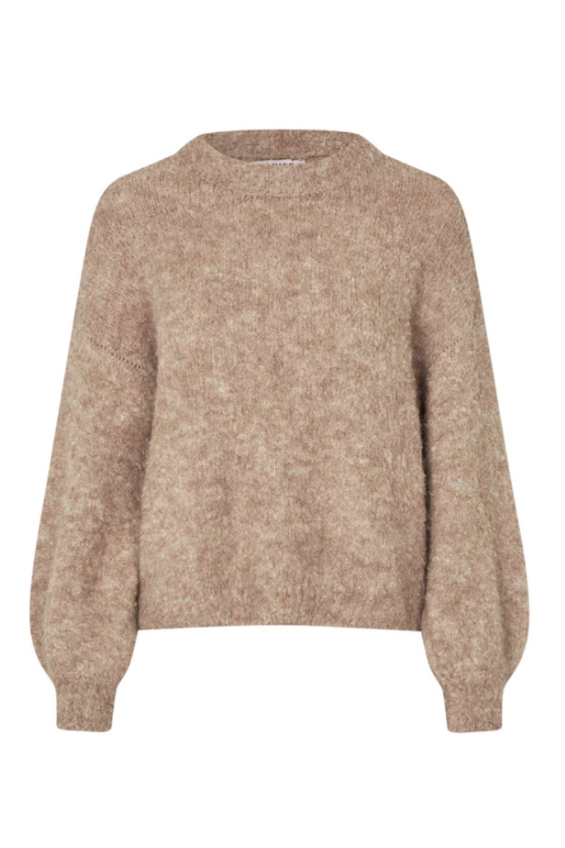 A-view – Patrisia Ny Strik Pullover – Lys Brun Udsalg