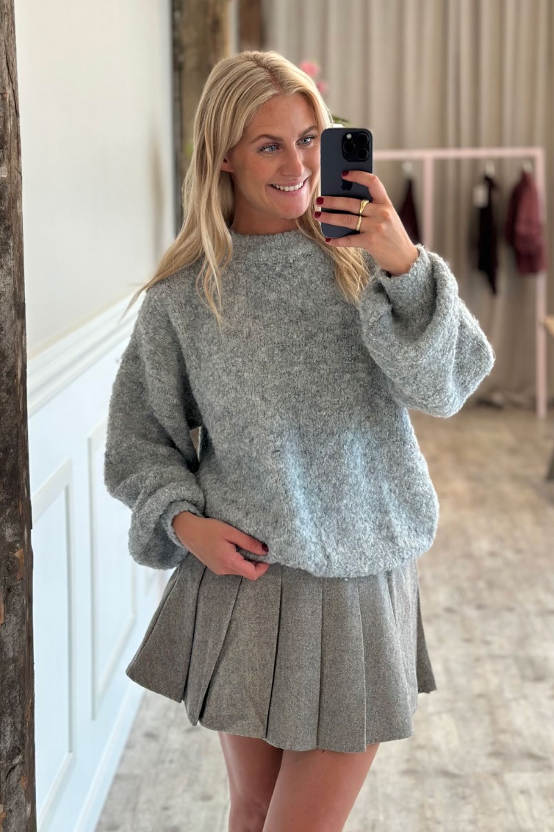 A-view - Patrisia Strik Pullover i Grå Melange