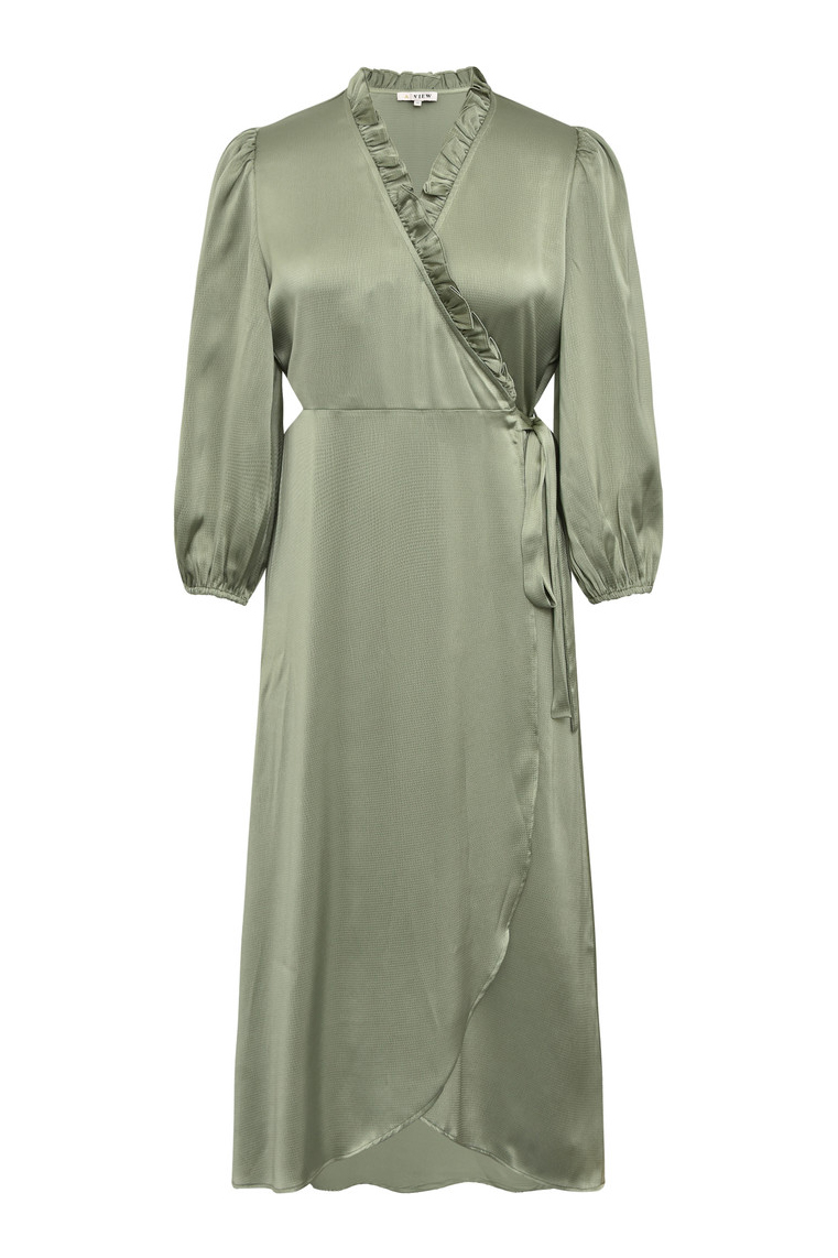 A-view – Ammevenlig kjole – Peony i lysegrøn satin