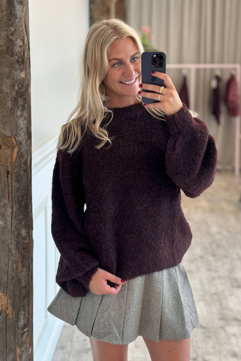 A-view - Patrisia Strikpullover i Bordeaux Farve