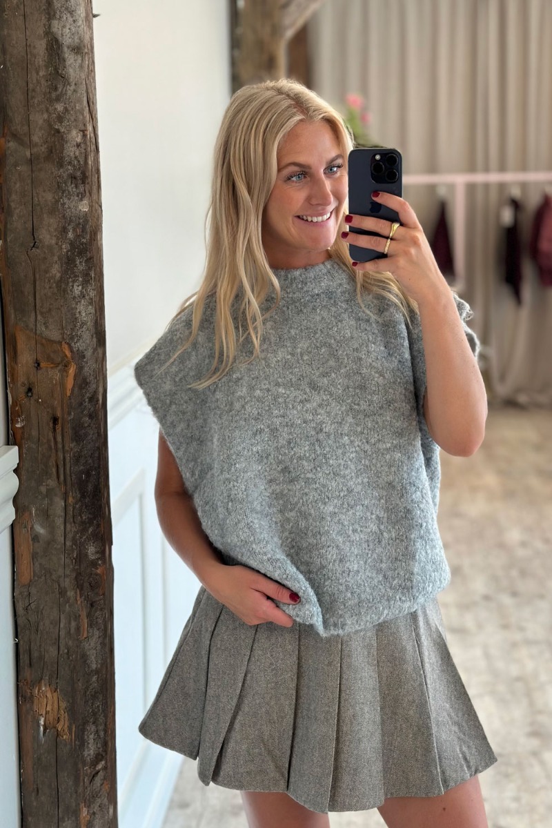 A-view – Patrisia Strikvest i Grå Melange – Super Blød!
