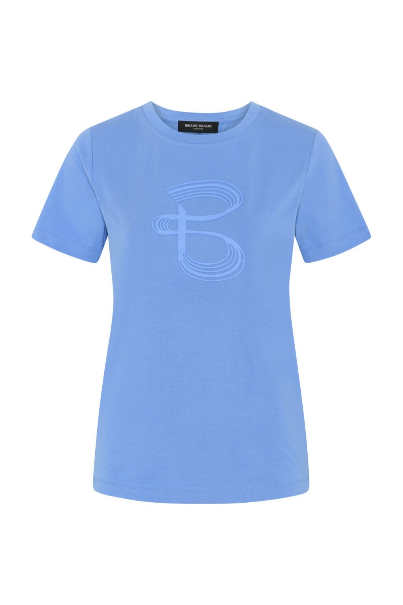 Bruuns Bazaar T-shirt - Alnusbbruba Tee - Cornflower Blue