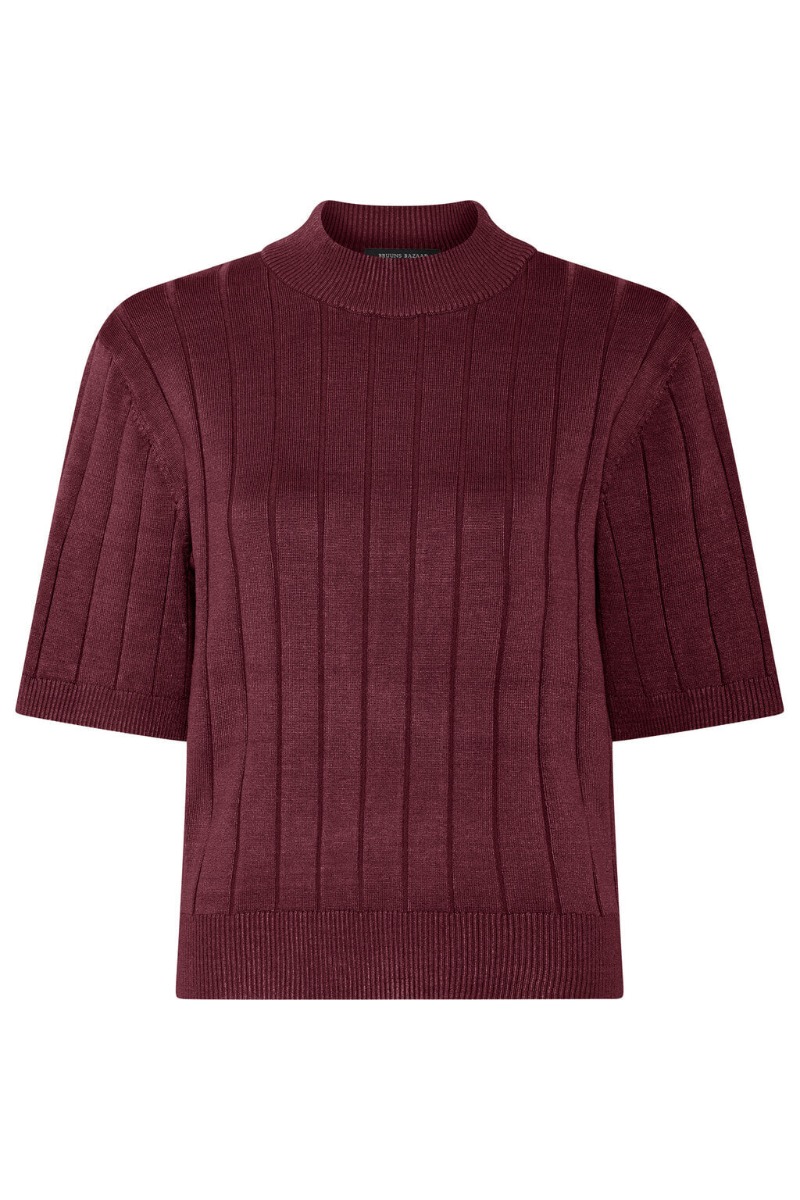 Bruuns Bazaar T-shirt til kvinder - Anemone i Bordeaux