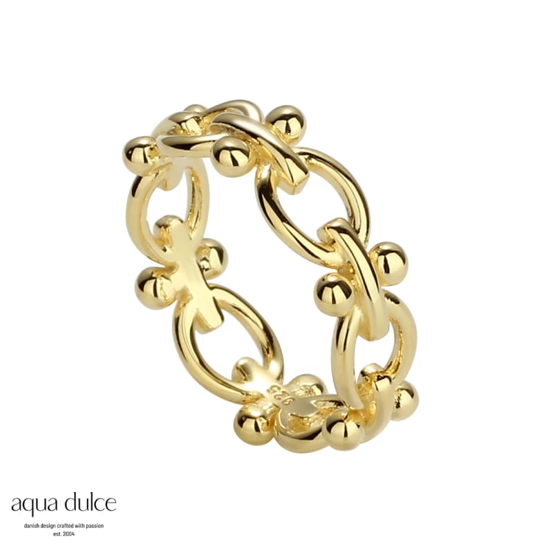 Forgyldt Sølv Ring Elipse - Elegant Smykke Tilbud