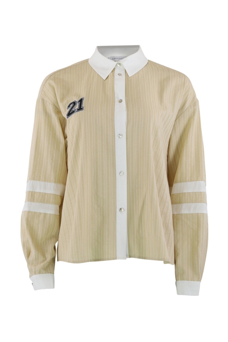 Continue - Skjorte - Ally 21 - Small Stripe Sandwhite