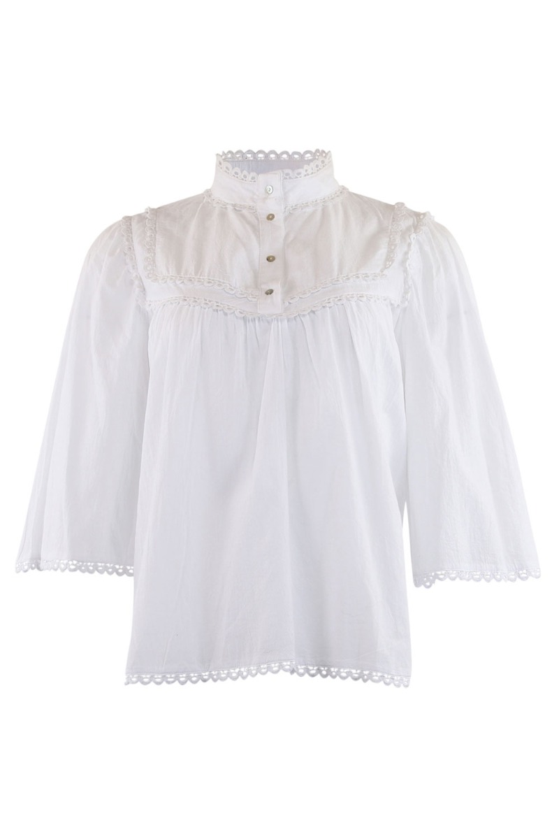 Continue - Bluse - Isa Blouse - 02 - Hvid Udsalg