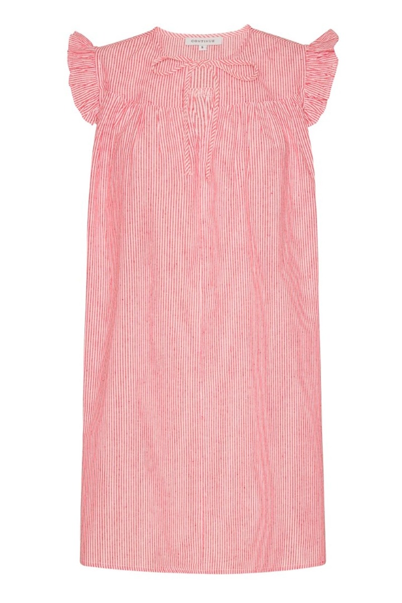 Lilly Stripe Kjole - Rød Stribe - Sommerkjole Tilbud!