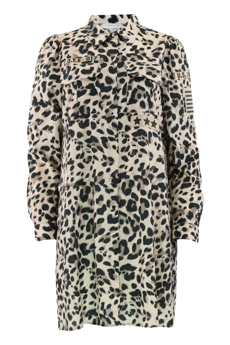 Continue - Kjole - Milli Leo Patch Dress - Leo Brown