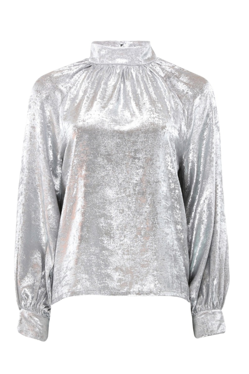 Continue - Bluse - Thea Silver - Festlig Sølvfarve Tilbud