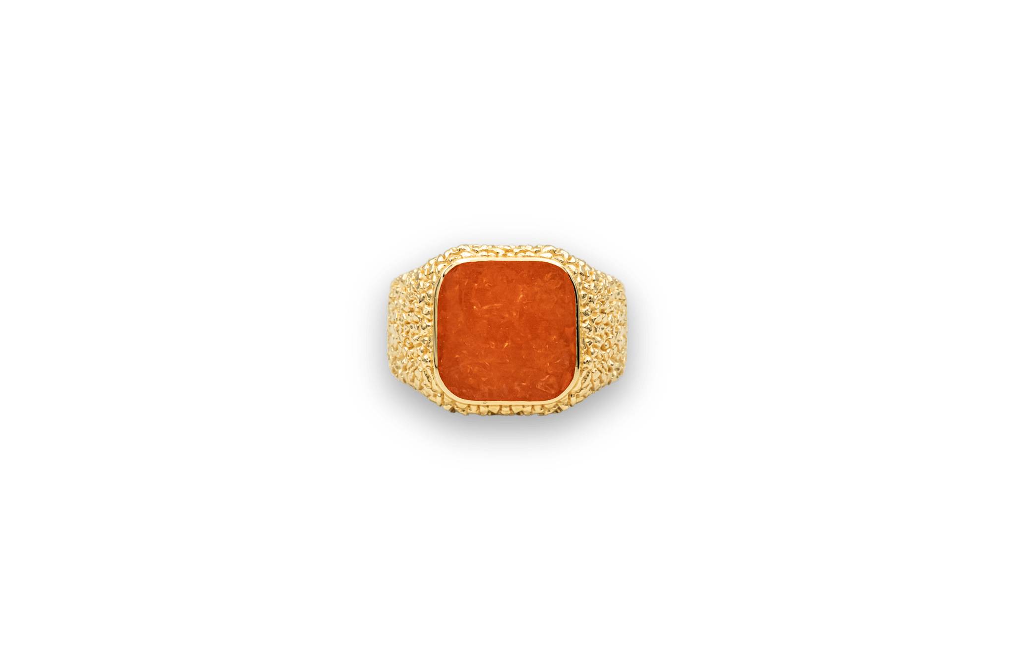 Ix Crunchy Cushion Amber Emalje Ring - Unik Smykkeoplevelse