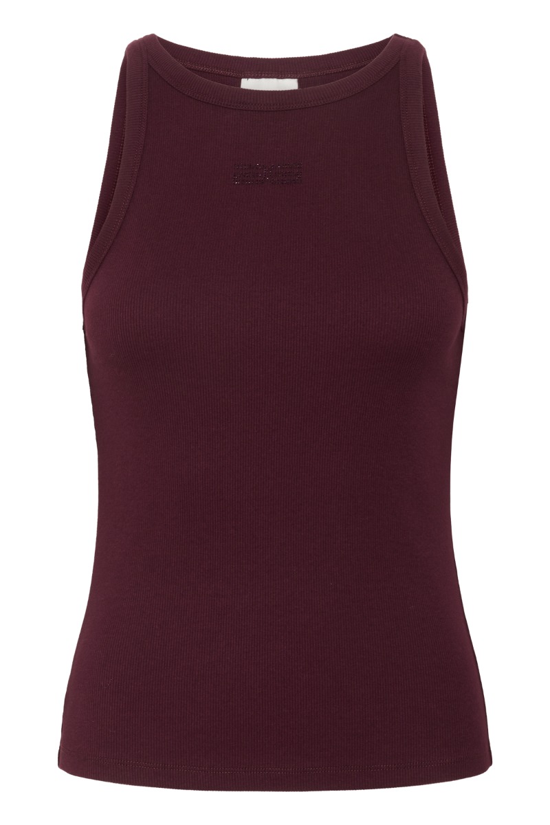 Gestuz - Top - Drew Rhinestone Logo Tank med Detaljer