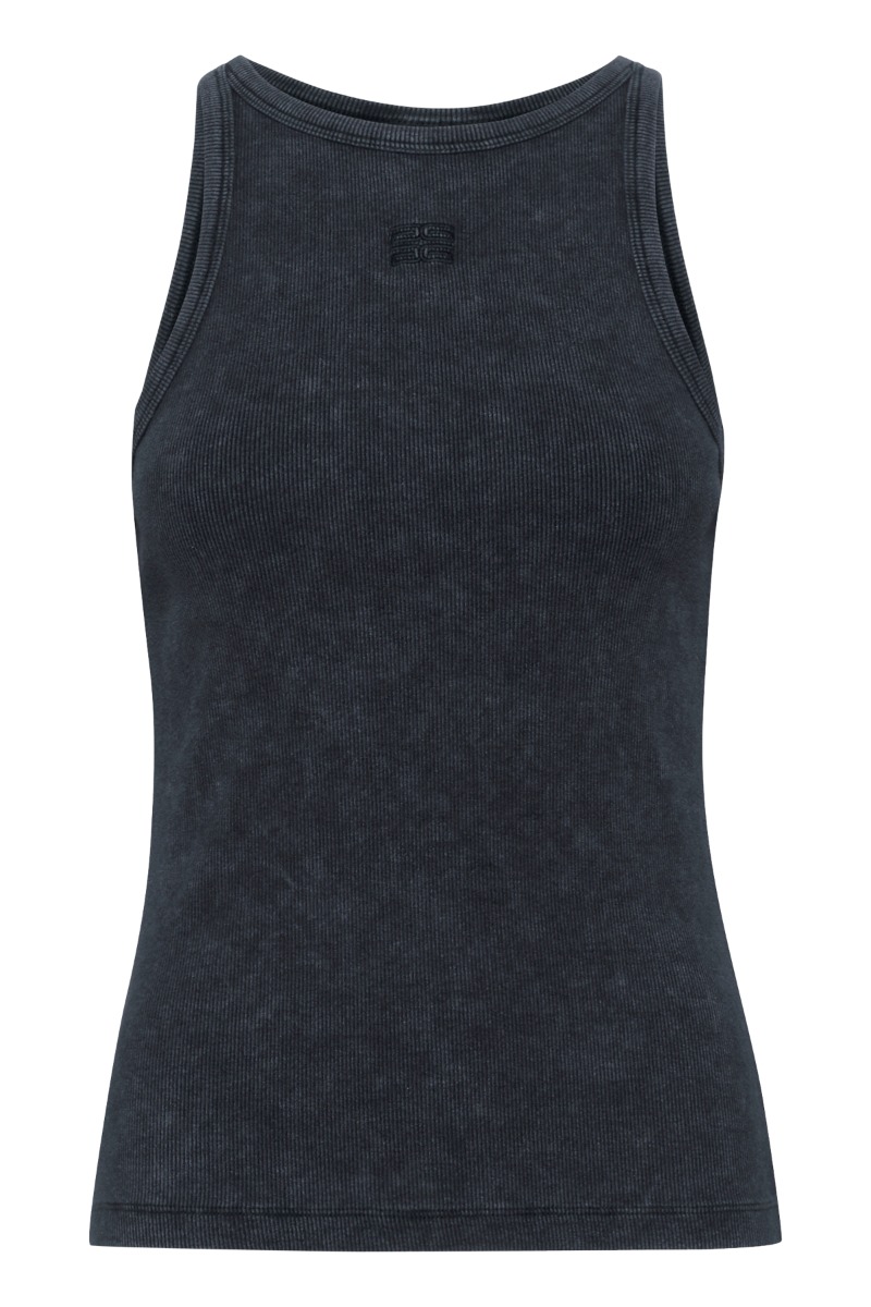 Gestuz - Top - Drew Washed Logo Tank - Grey Washed