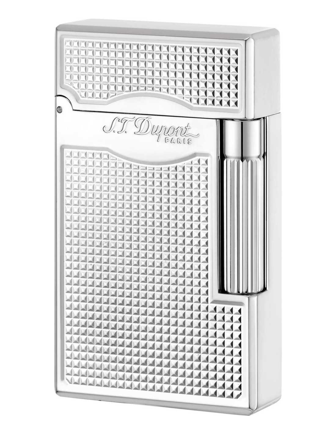 S.T. Dupont Lighter Quotle Grandquot i Sølv - Luksus!