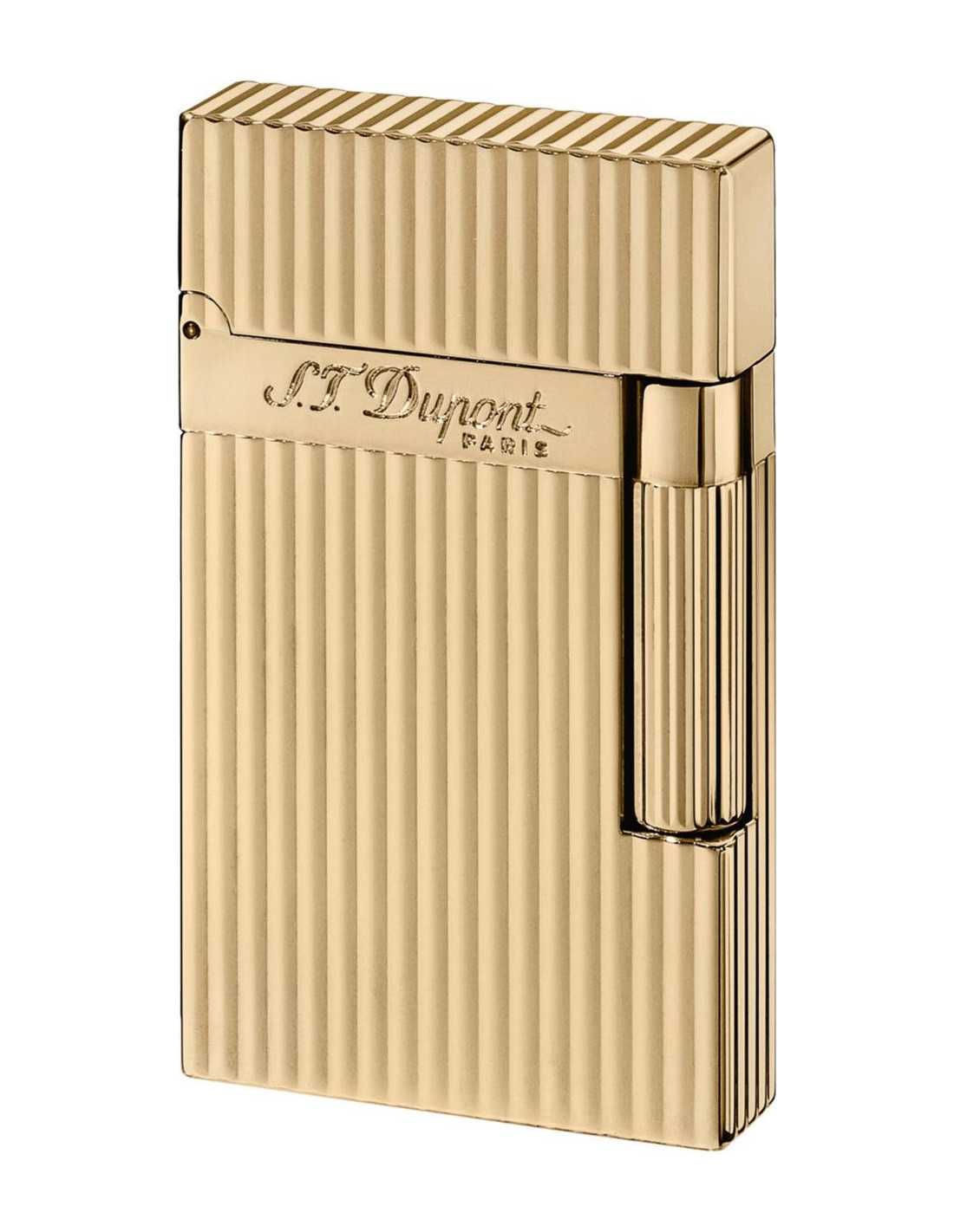 Luksus S.T. Dupont Ligne 2 Lighter i Guld med Striber