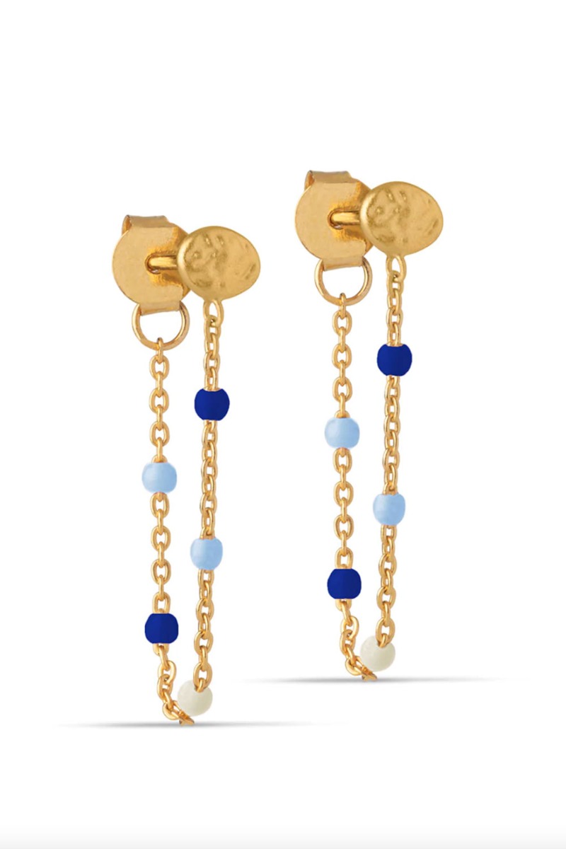 Søde blå emaljeøreringe - Earring Lola fra Enamel