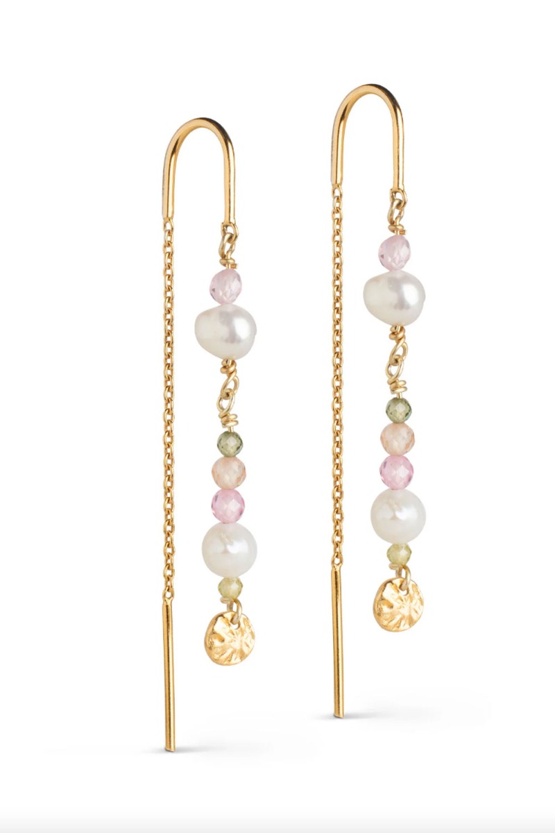 Enamel - øreringe - Earring Sofia - Light Pinkkaki Greenpeachpearl