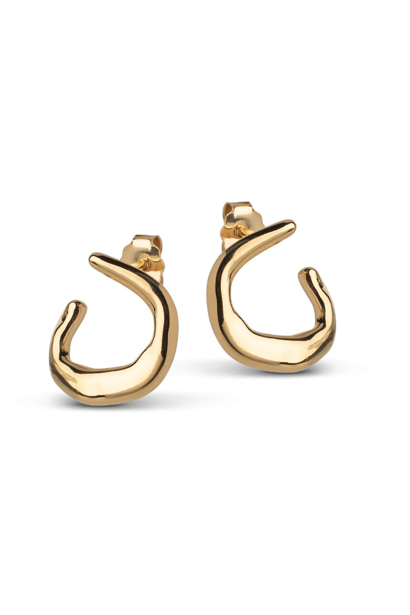 Enamel øreringe Inga i guld - Feststyles tilbud!