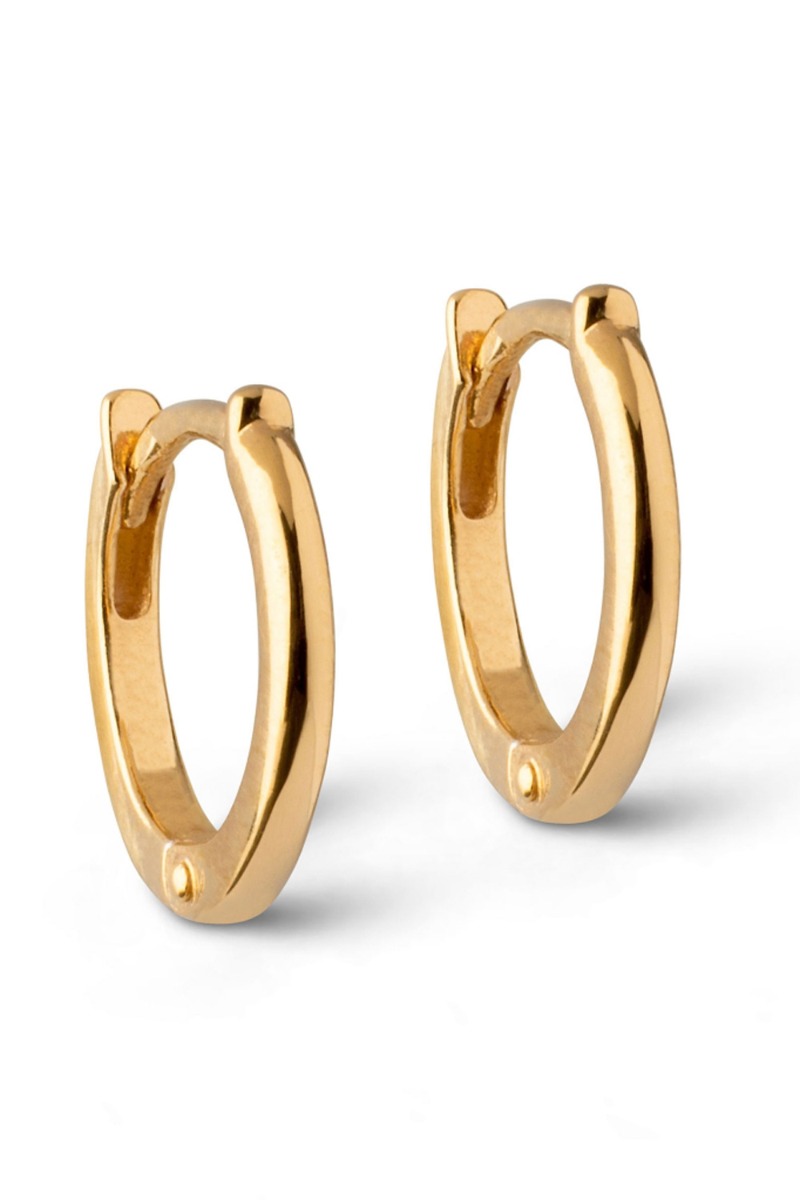 Enamel - øreringe - Classic Hoops i guld til enkel stil