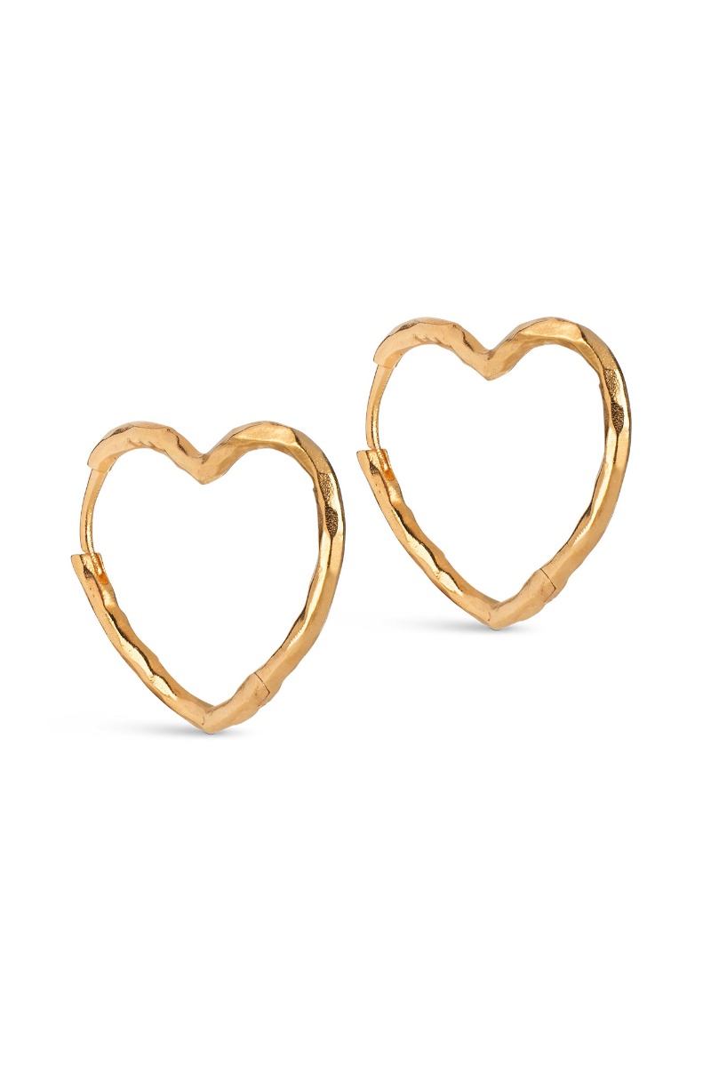 Enamel Øreringe - Organic Heart Medium - Guld Smykker