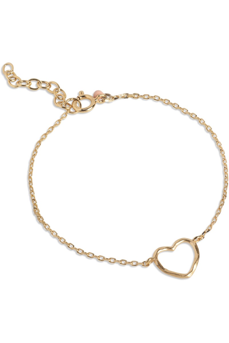 Guld Armbånd med Hjerte fra Enamel - Valentinsdag Tilbud