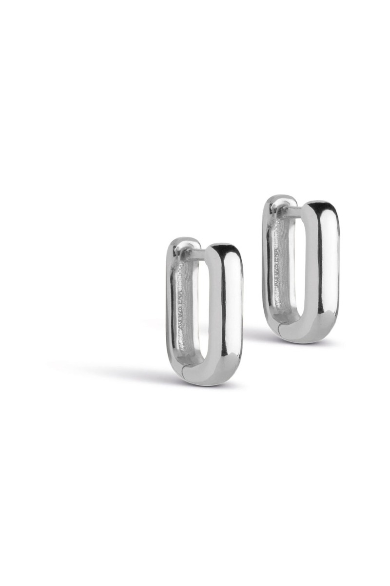 Enamel Sølv Øreringe - Firkantede Hoops 12 Mm