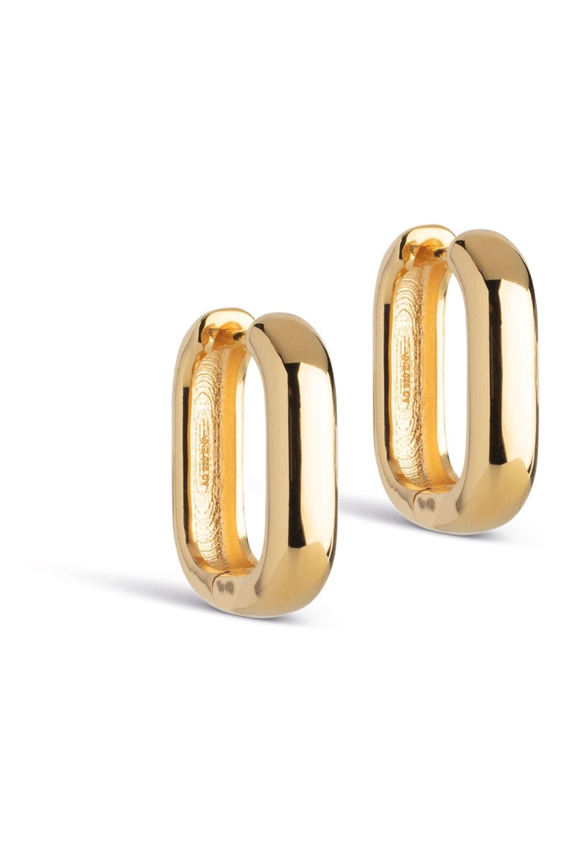 Guld Square Hoops øreringe fra Enamel - Feststyles