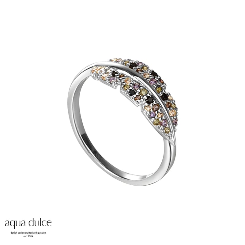 Flora Mix Fingerring med Farvede Zirkonia - Smykke Tilbud