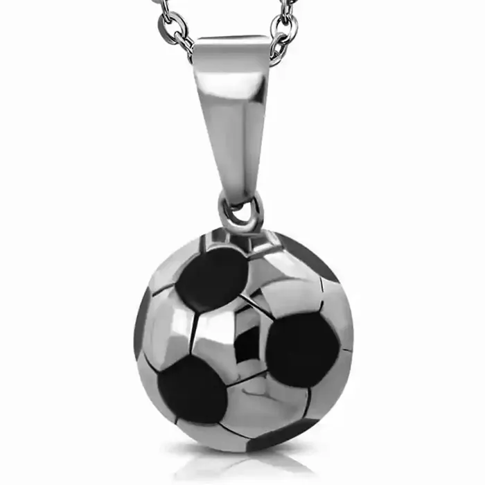 Fodbold Vedhæng i Rustfrit Stål - Perfekt Gaveidé!