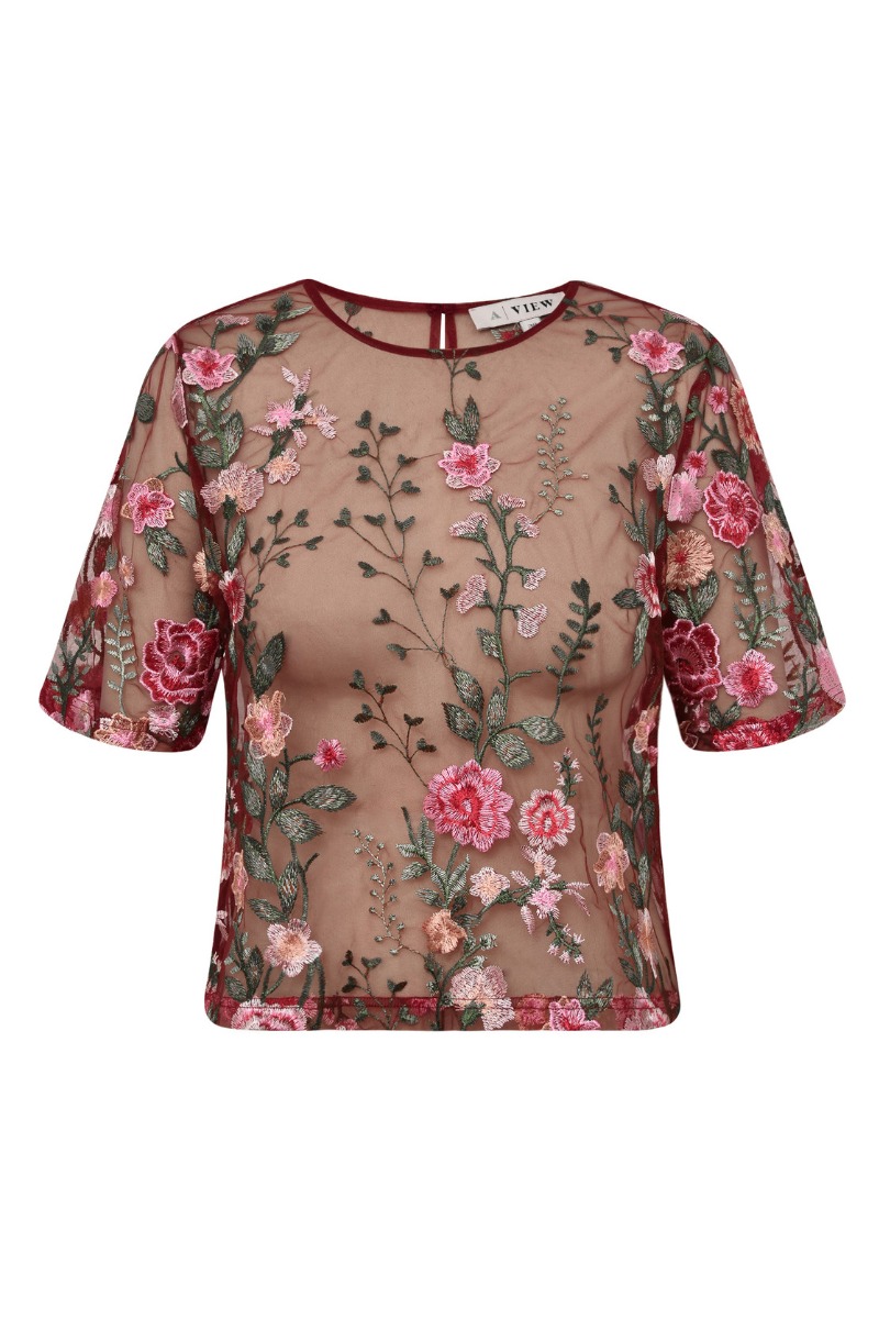 A-view - Bluse i Fuchsia - Elegant Bordeauxrose Stil
