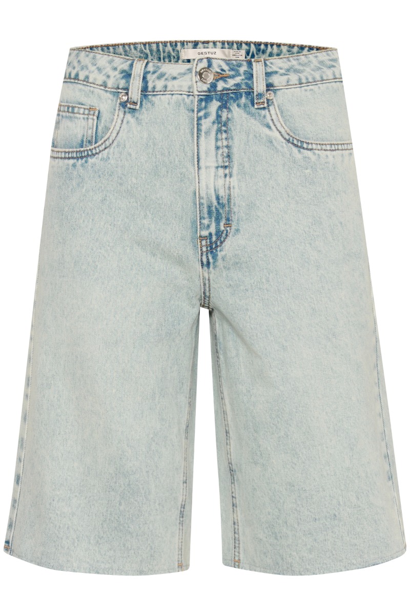 Gestuz - Seje Denim Shorts i Mid Acid Wash