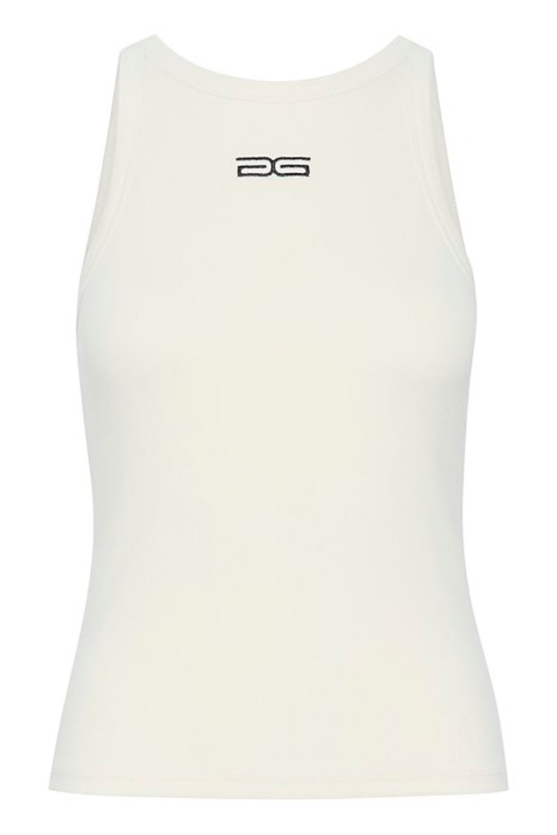 Gestuz - Drewgz Sl Logo Tank i Råhvid - Fantastisk Tilbud!