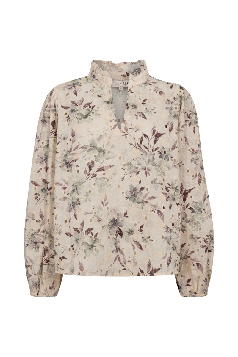 A-view - Grete Bluse - Off White med Blomsterprint
