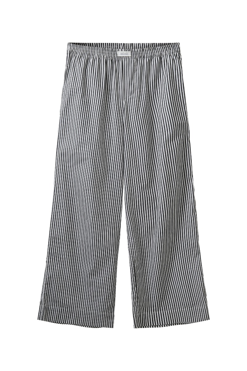 H2o - Bukser - Rønne Essential Pajamas Pants - Blackwhite Stripe