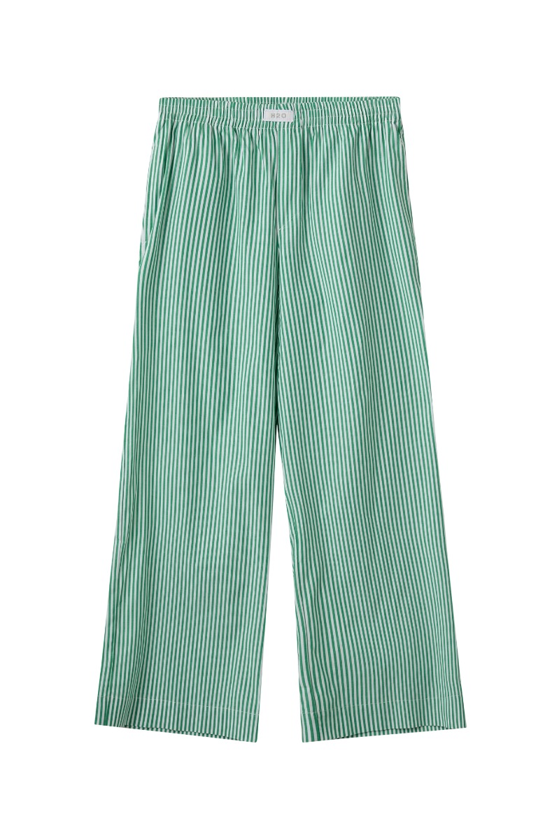 H2O Rønne Essentials Pyjamasbukser - Grøn/Hvid Udsalg