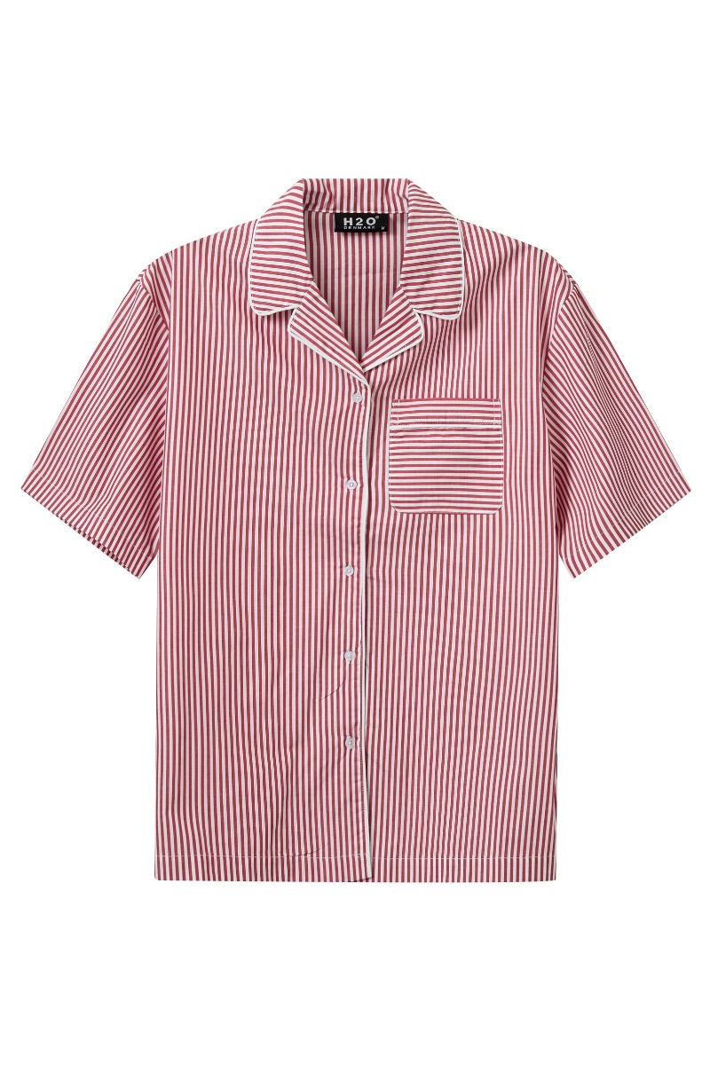 H2o - Skjorte - Rønne Essential Pajamas Shirt - Redwhite