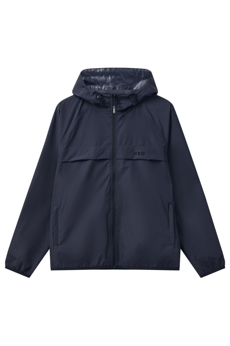 H2o - Regnjakke - Basic Rømø Lw Rain Jacket - Packable - Navy