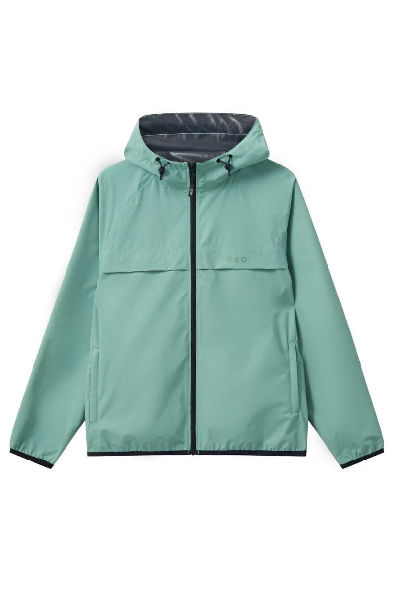 H2o - Regnjakke - Basic Rømø Lw Rain Jacket - Packable - Sea Grass