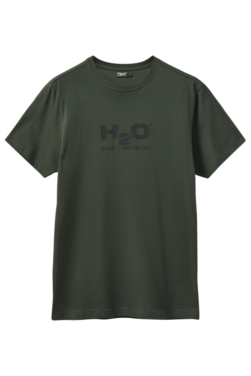 H2O T-shirt med logo - Armyfarvet unisex tee