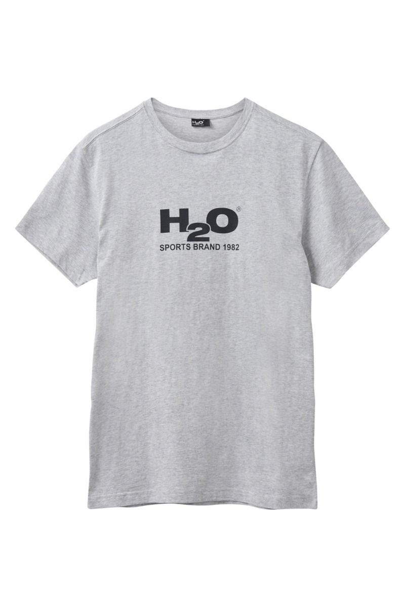 H2o - T-shirt - Logo Tee - Lt Grey Melblack