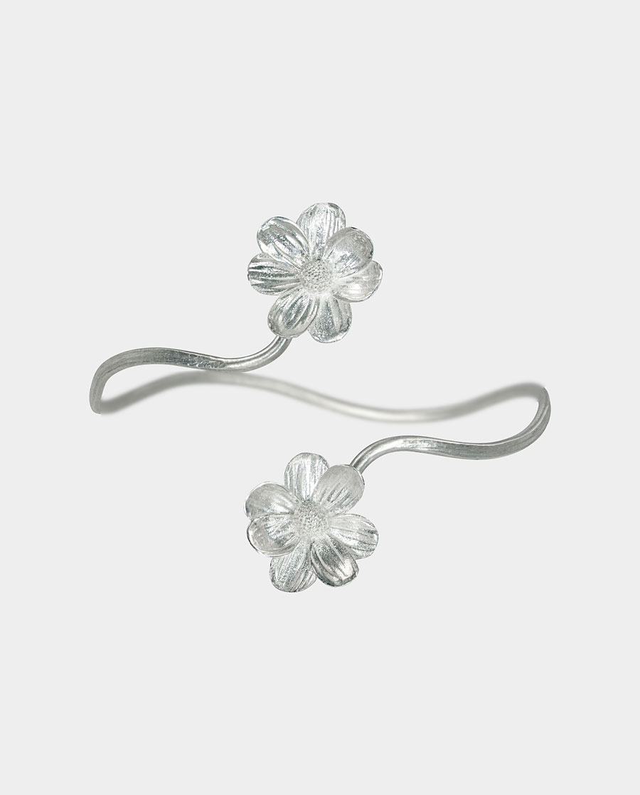 Queen Silver-bell - Sølvarmbånd med Vilde Blomster
