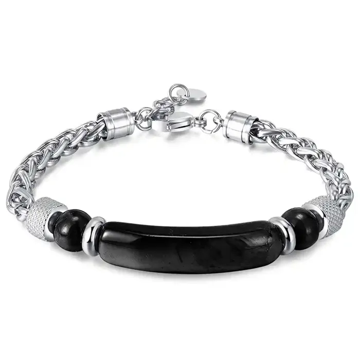 Nino Herrearmbånd i Sort Agat - Stilfuldt Design