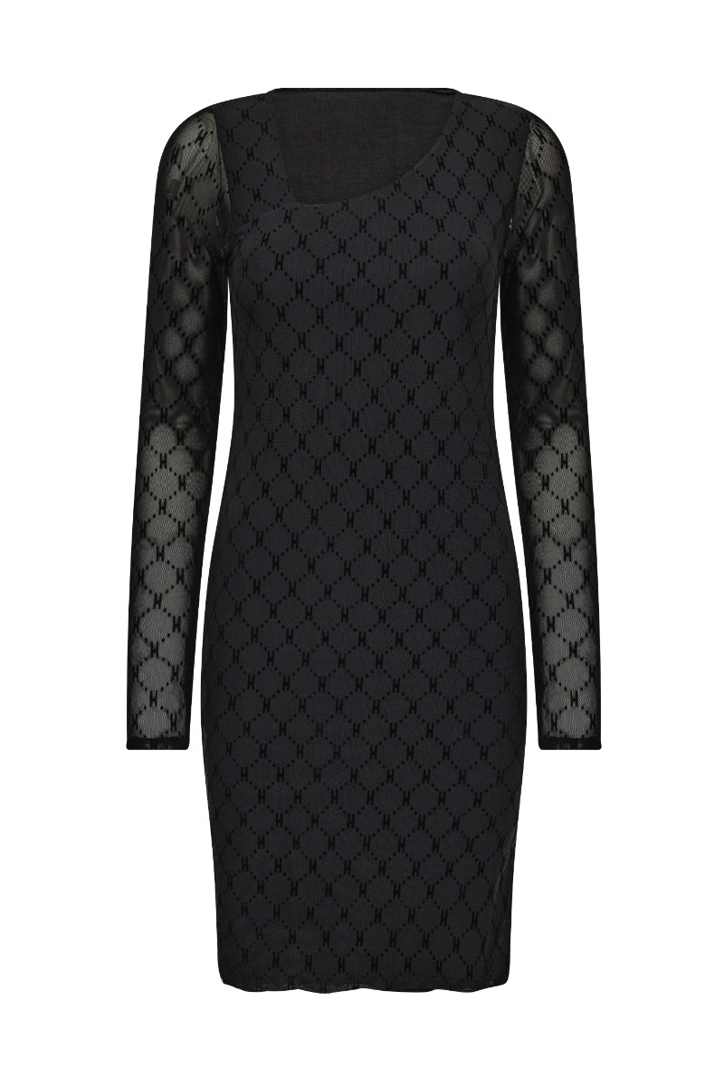 Hype The Detail - Festkjole i Mesh - Sort Jewel Box