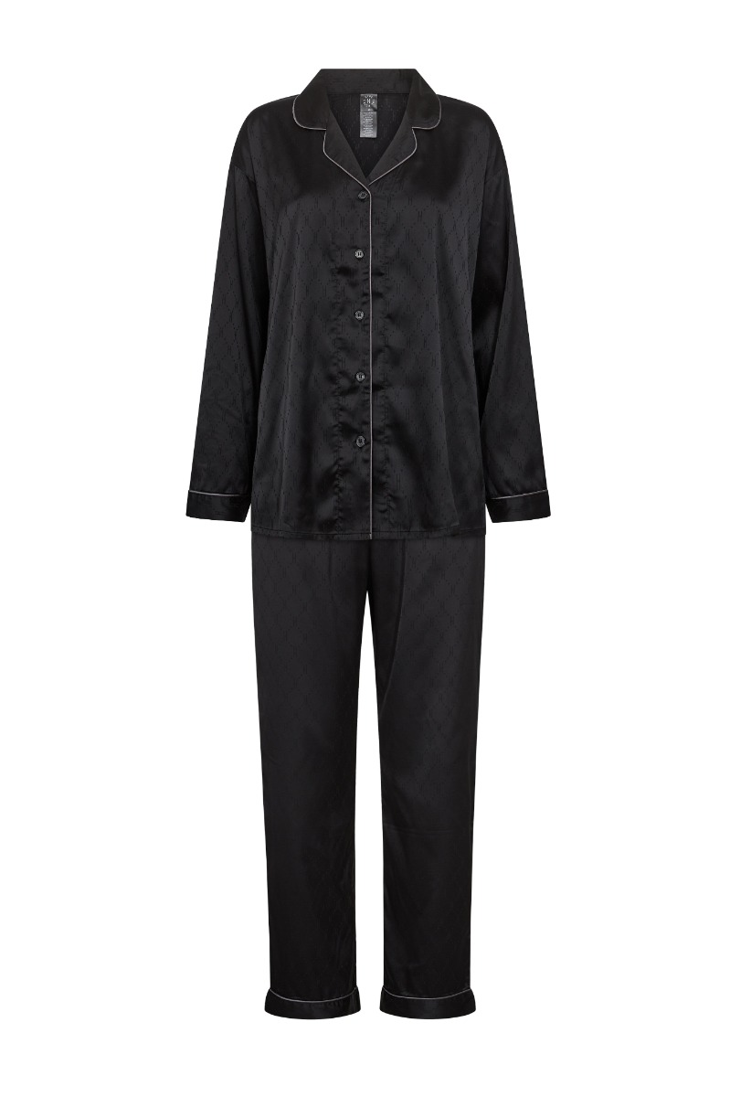 Hype The Detail - Satin Pyjamas i Sort - Nyheder!