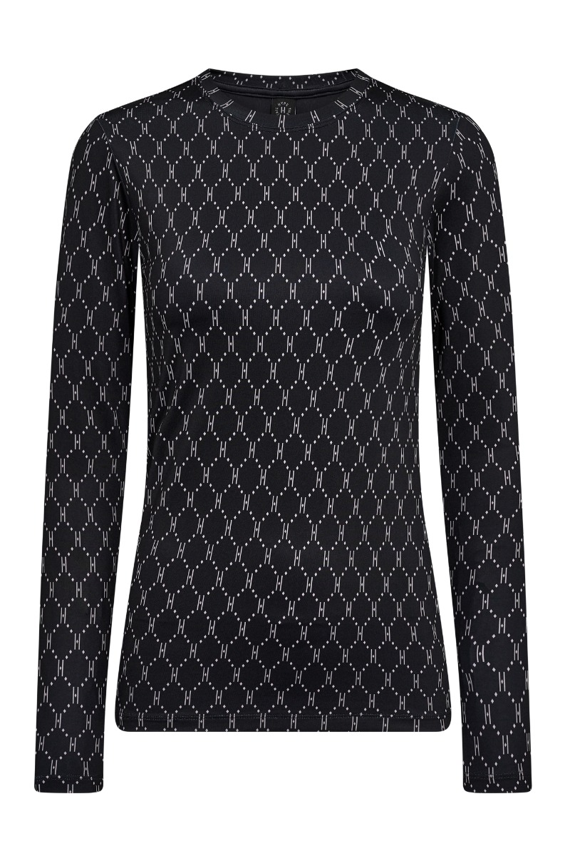 Hype The Detail - Printed Blouse - Sort Tilbud!